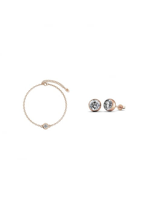 Geburtsstein Mond Set - Rose Gold und Kristall - Image 1
