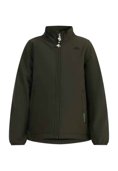 Schmuddelwedda Softshelljacke - recyceltes Material Mädchen dunkeloliv - Image 1
