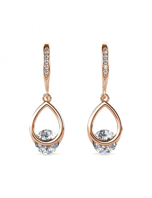 Tristin Hakenohrringe - Roségold und Kristall - Image 3