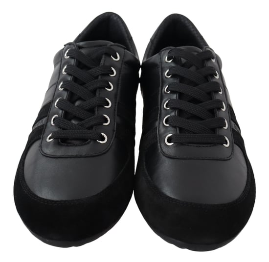 Dolce & Gabbana Herren Schwarze Logo Leder Freizeit Sneaker Schuhe - Image 5