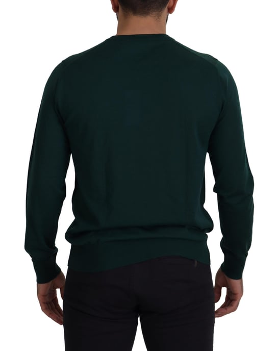 Dolce & Gabbana Grüner Kaschmir Rundhals-Pullover Herren-Sweater - Image 3