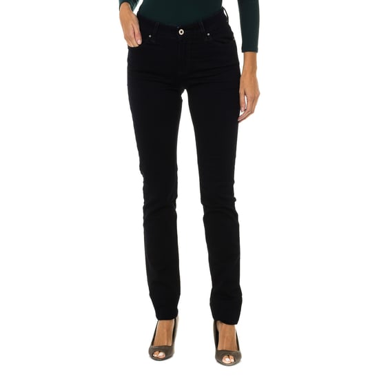 Long slim fit stretch fabric pants 6X5J18-5DZCZ woman
