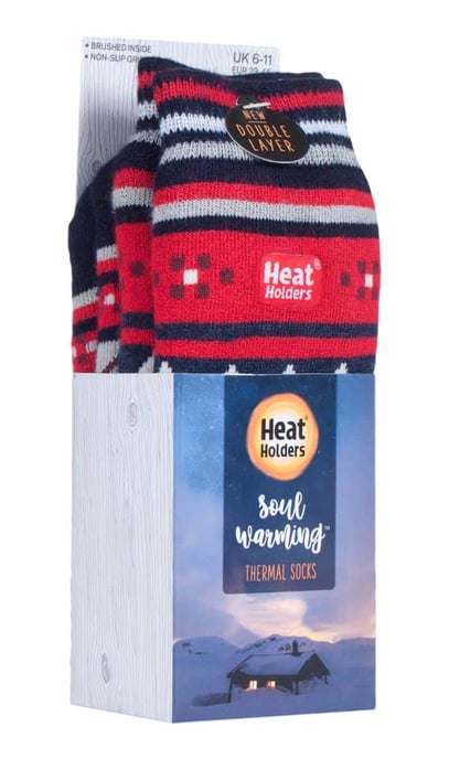 Nordisch gemusterte, rutschfeste Herren-Thermo-Pantoffel-Socken mit Greifern - Image 2