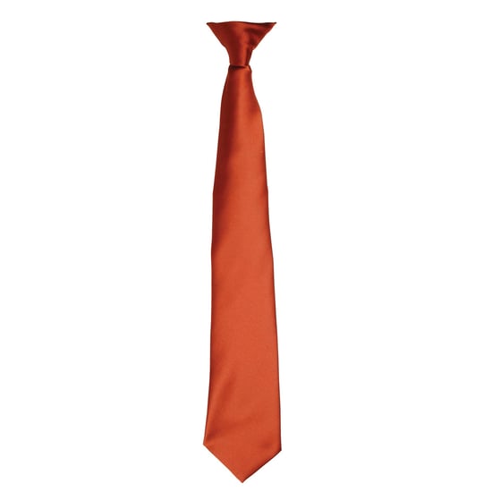 Premier Colours Herren Satin-Clip-Krawatte (Kastanie) - Image 1