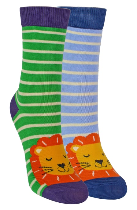 Mr Heron - 2 Paar Socken aus Bambus mit Tiermotiven - Löwen - Image 1