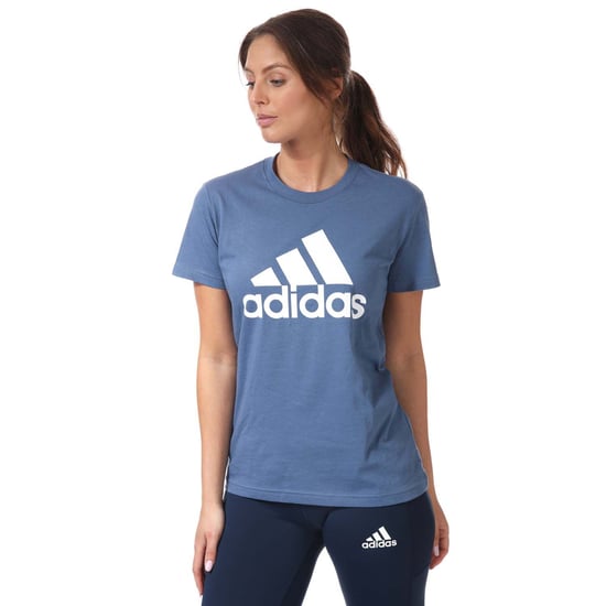 T-shirt LOUNGEWEAR Essentials Logo adidas Pour Femme en Bleu et blanc - Image 4