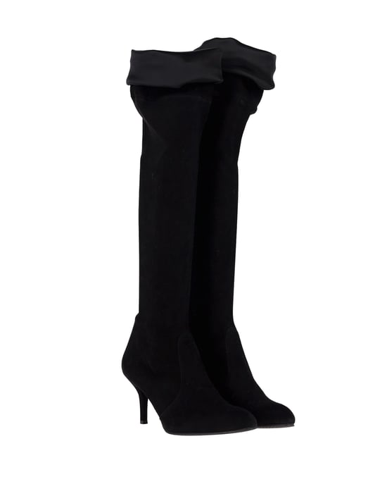 Stuart Weitzman Tieland Über-Knie-Stiefel aus schwarzem Wildleder - Image 3