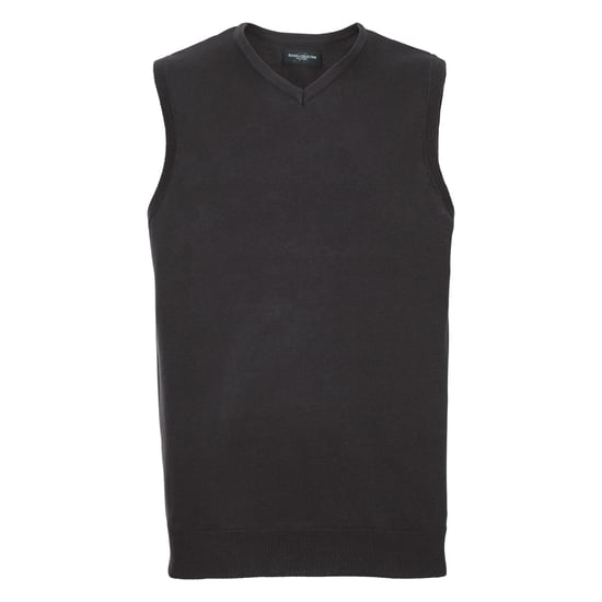 Russell Collection Herren V-Ausschnitt ärmelloses gestricktes Pullover Top / Pullover (Schwarz) - Image 1