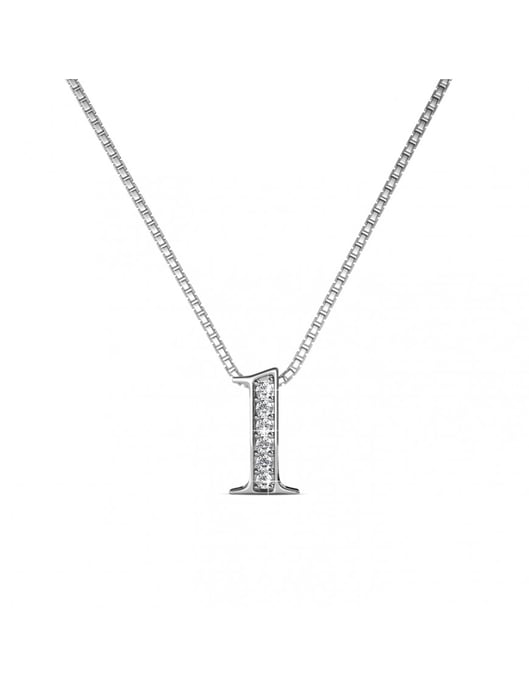 Nummer-1-Anhänger - Silber und Kristall - Image 1
