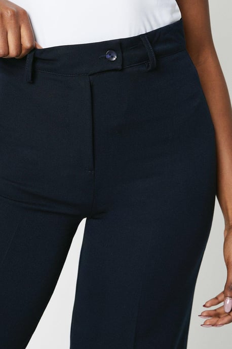 High Waist Wide Leg Tab Trouser