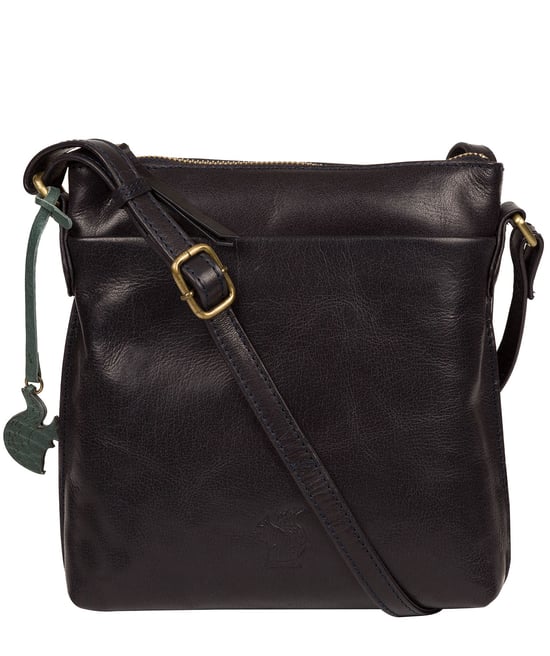 'Nikita' Navy Leather Cross Body Bag
