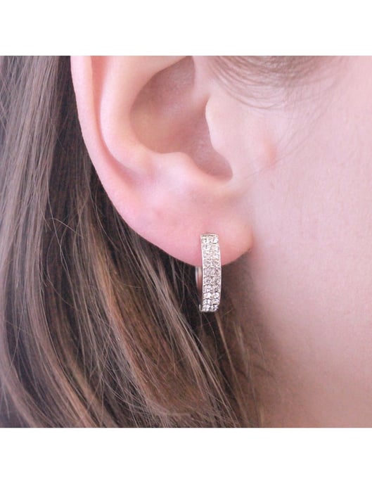 Glamour Earrings - Silver and Crystal