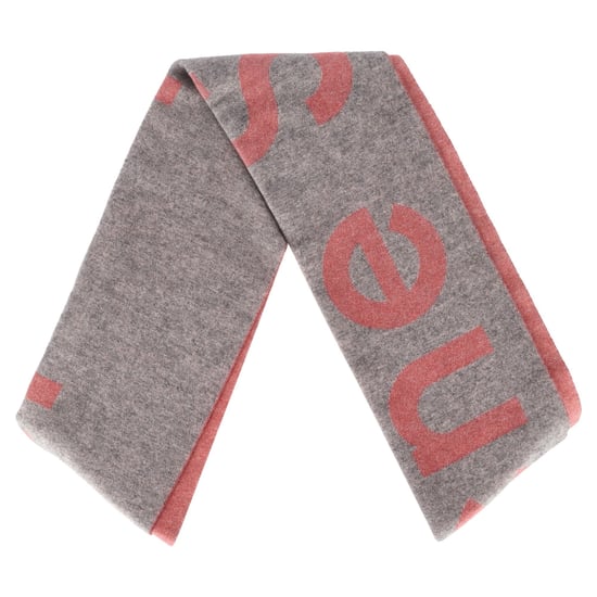Acne Studios Logo Schal aus pinkem und grauem Wollmix - Image 1