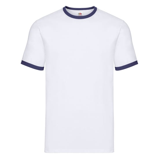 Fruit of the Loom - T-Shirt Ringer-Stil für Herren/Damen Unisex (Weiß/Marineblau) - Image 1