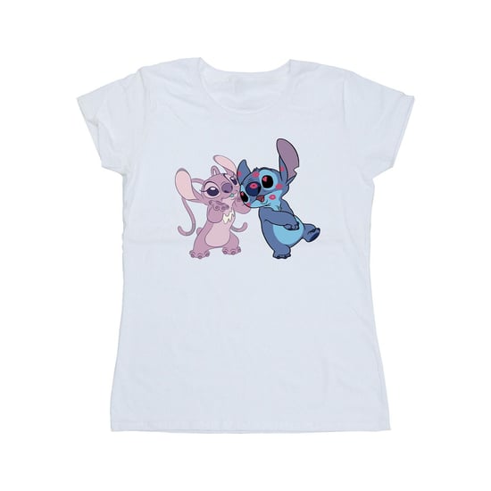 Disney Womens/Ladies Lilo & Stitch Kisses Cotton T-Shirt (White)