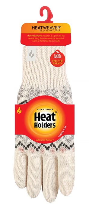 Heat Holders - Ladies Soft Thermal Gloves - Creme - Image 2