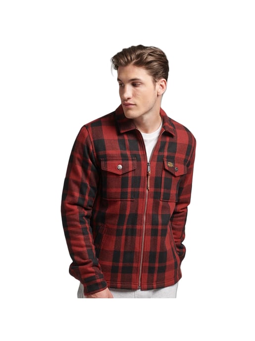 Superdry Herren kariertes Reißverschlusshemd - Image 1