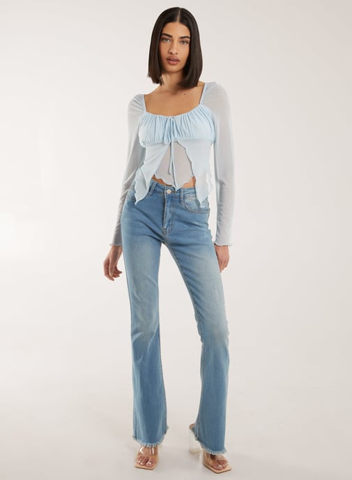 Butterfly Long Sleeve Mesh Top