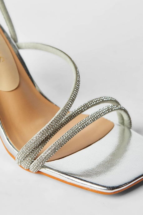Valencia Diamante Asymmetric High Stiletto Sandals - Image 4