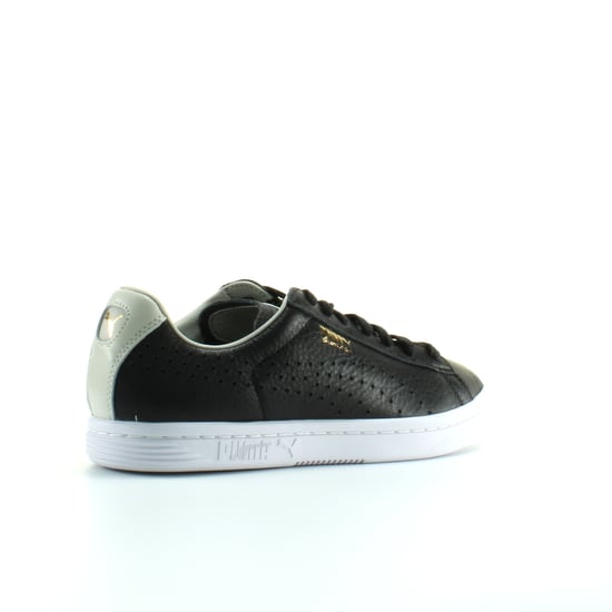 Puma Court Star NM Black Leather Mens Lace Up Trainers 357883 10