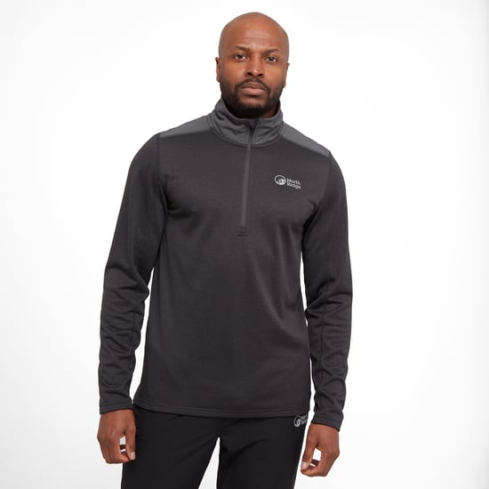 North Ridge Men's Fast Lightweight & Stretchy Half Zip Fleece, Active Fit Mid-layer