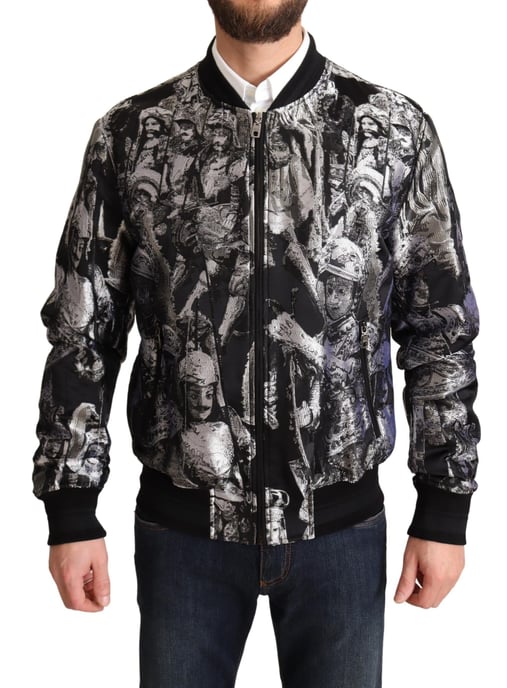 Atemberaubende Silber Motiv Bomberjacke - Image 1