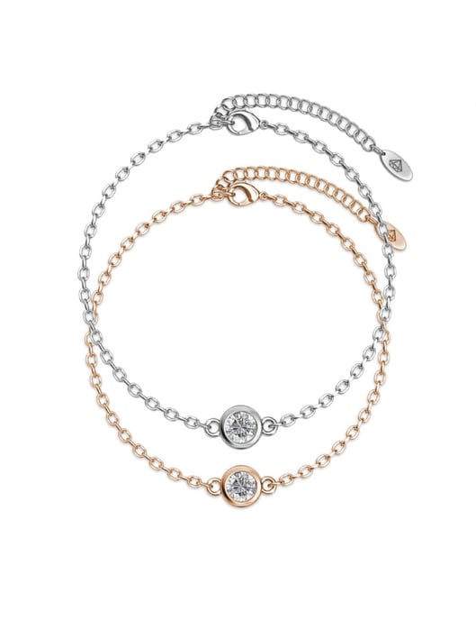 Geburtsstein-Armband - Rhodium Rose Gold und Kristall - Image 1