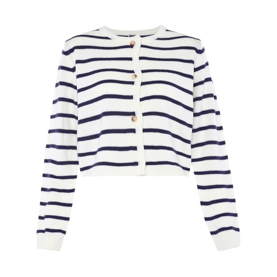 Dreimaster Cardigan Damen WOLLWEISS MARINE STREIFEN - Image 1