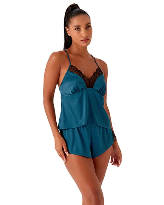 VIP Confession Cami - Black/Teal