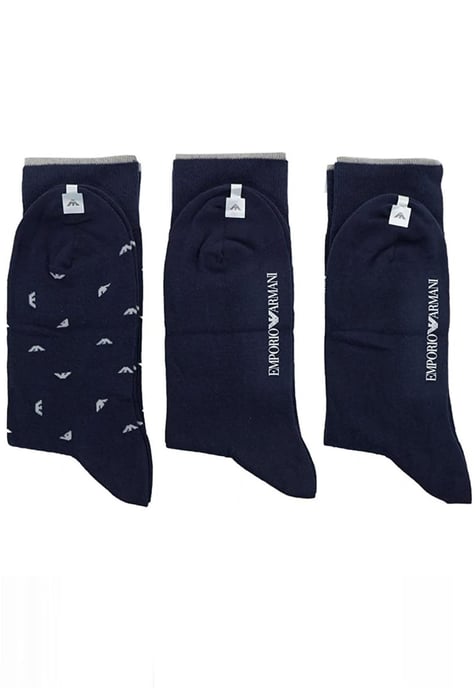 Emporio Armani Herren 3 Paar Socken Geschenk-Set in Marine - Image 2