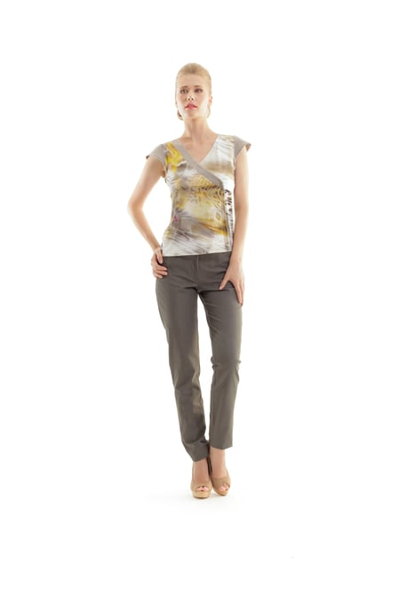 Animal Print Crossover Top