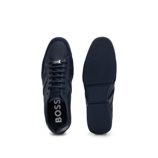 BOSS Orange Saturn Mens Low Profile Mixed Material Trainers With Suede and Faux Leather