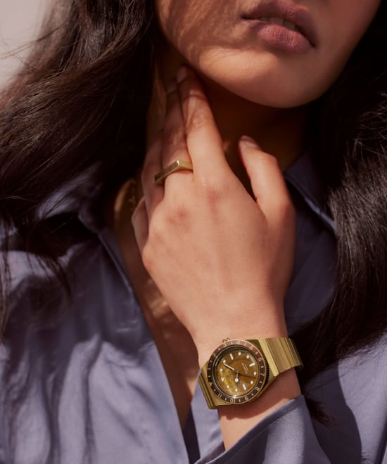 Timex Q Diver Inspiration Damen Goldene Uhr TW2V92500 - Image 5