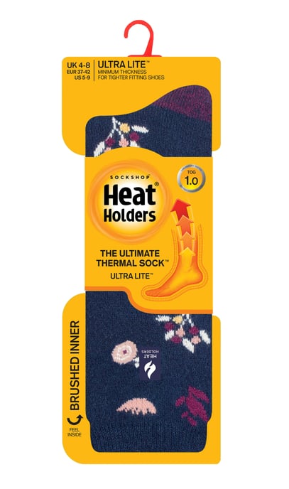 Heat Holders - Ladies Ultra Lite Thermal Brushed Inner Yarn Design Socken - Indigo (Sidari) - Image 2