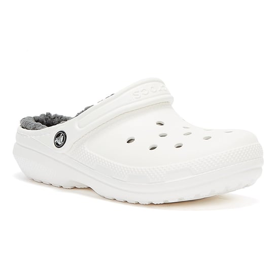 Crocs Classic gefüttert Damen Weiß / Grau Clogs - Image 2