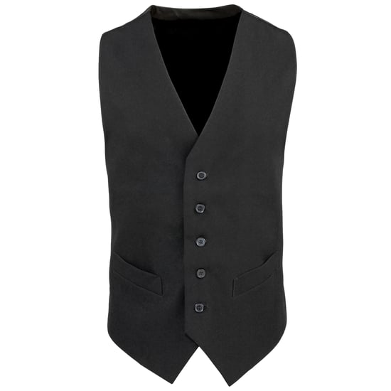 Premier Herren gefütterte Polyesterweste / Catering / Barkleidung (2er-Pack) (Schwarz) - Image 1