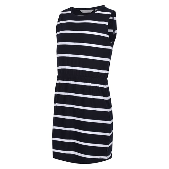 Regatta Girls Beylina Stripe Dress (Navy/White)