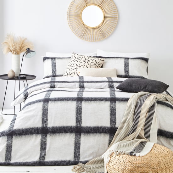 Textured Mohair Check Cotton Duvet Covet Set
