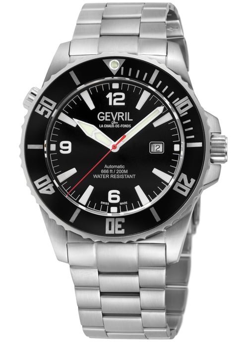 Gevril Men's Canal Street Swiss Automatic 3 Hands, Sellita SW200 Movement, two toned 316L Stainless Steel SS/IPYG Bracelet.