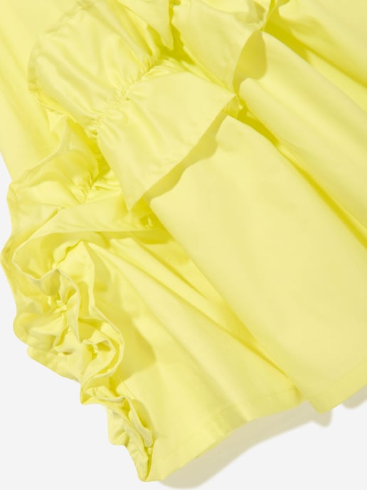 MSGM Girls Poplin Dress in Yellow