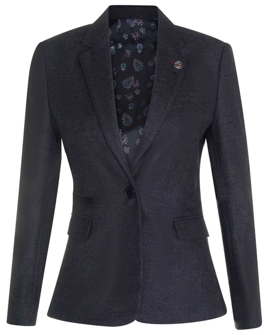 Damen-Blazer aus Tweed mit Fischgrätmuster und schwarzer Wolle im Stil der 1920er Jahre - Image 1