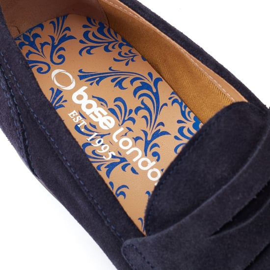 Base London Bruno Herren Mokassins aus Leder in Marineblau - Image 6