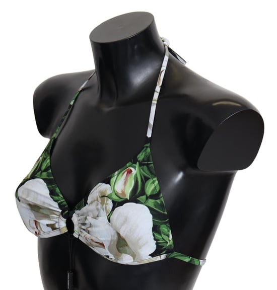 Dolce & Gabbana Women's Multicolor Floral Print Halter Swimwear Bikini Top
