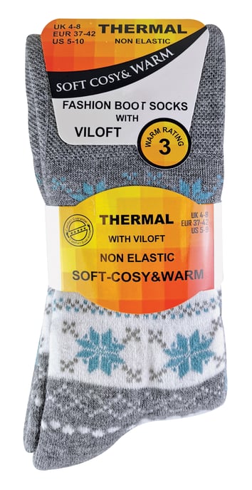 Damen 3 Paar dicke warme Winter Fairisle Thermal Diabetiker Socken - Image 2