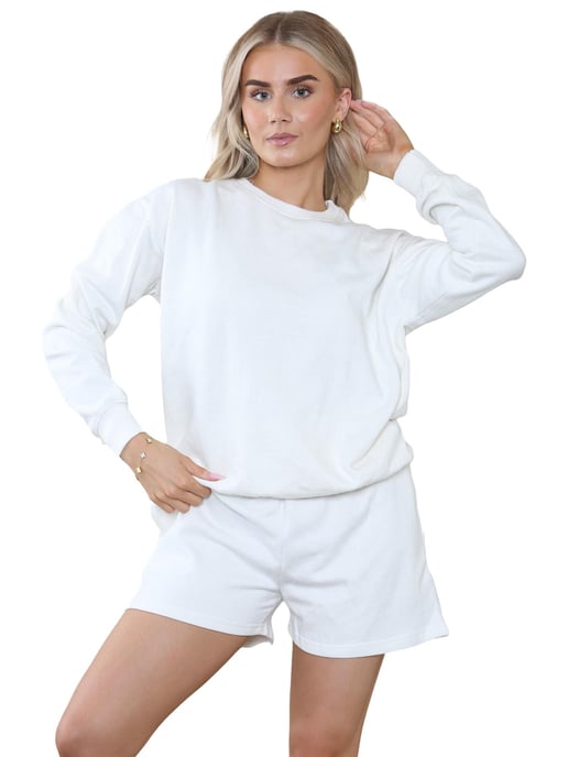 Kruze | Womens Sweatshirt & Shorts Trainingsanzug Set - Image 4