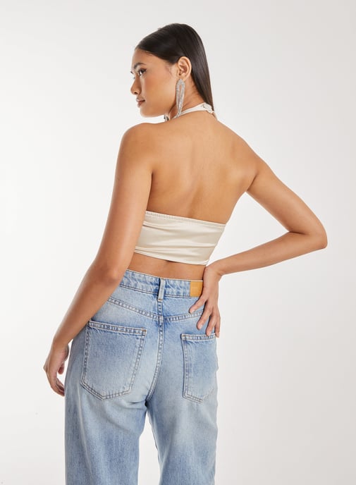 Diamante Halter Neck Top
