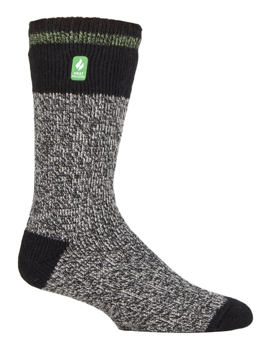 Wärmehalter - Herren Extra Dicke Thermosocken für den Winter | Warme Flauschige Fleece Isolierte Socken | Geschenke für Männer - Schwarz Grün (Porto) - Image 1