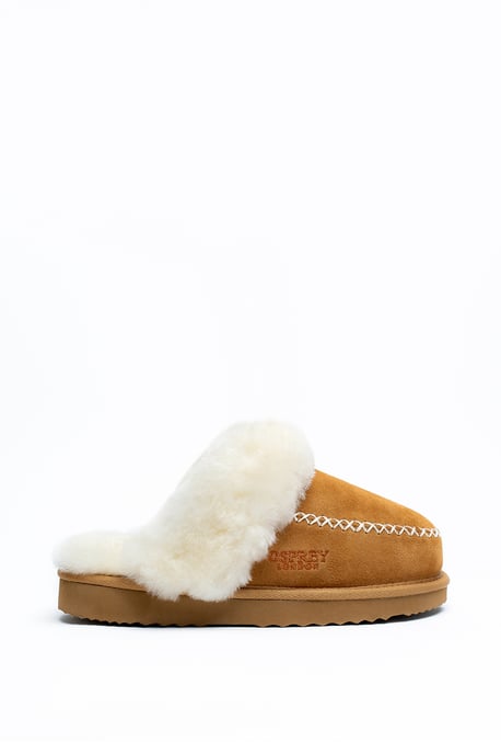 Osprey London Damen 'The Celeste' Kastanienbraune Wildlederschlappen - Image 1