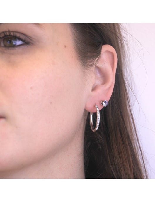Geburtsstein April Ohrringe - Rose Gold und Kristall - Image 3