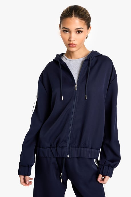 Side Stripe Woven Zip Through Tracksuit Top
